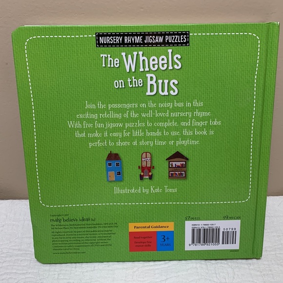 Jigsaw Puzzles in a Board Book “Wheels on the Bus” - Picture 5 of 12